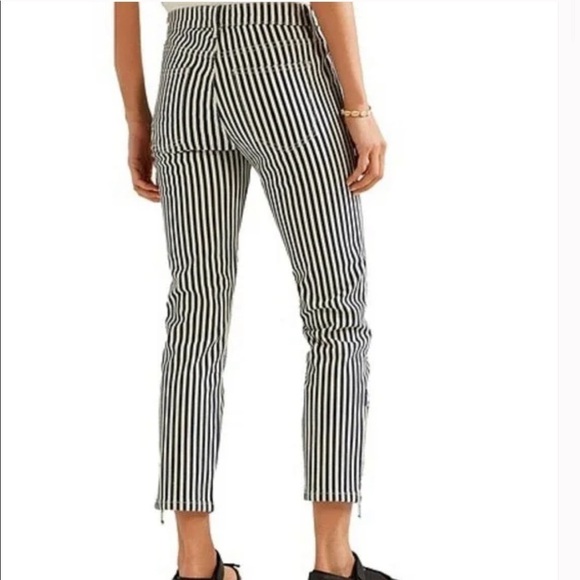 Current/Elliot Cropped Lexton Navy Striped Jeans - Picture 2 of 13